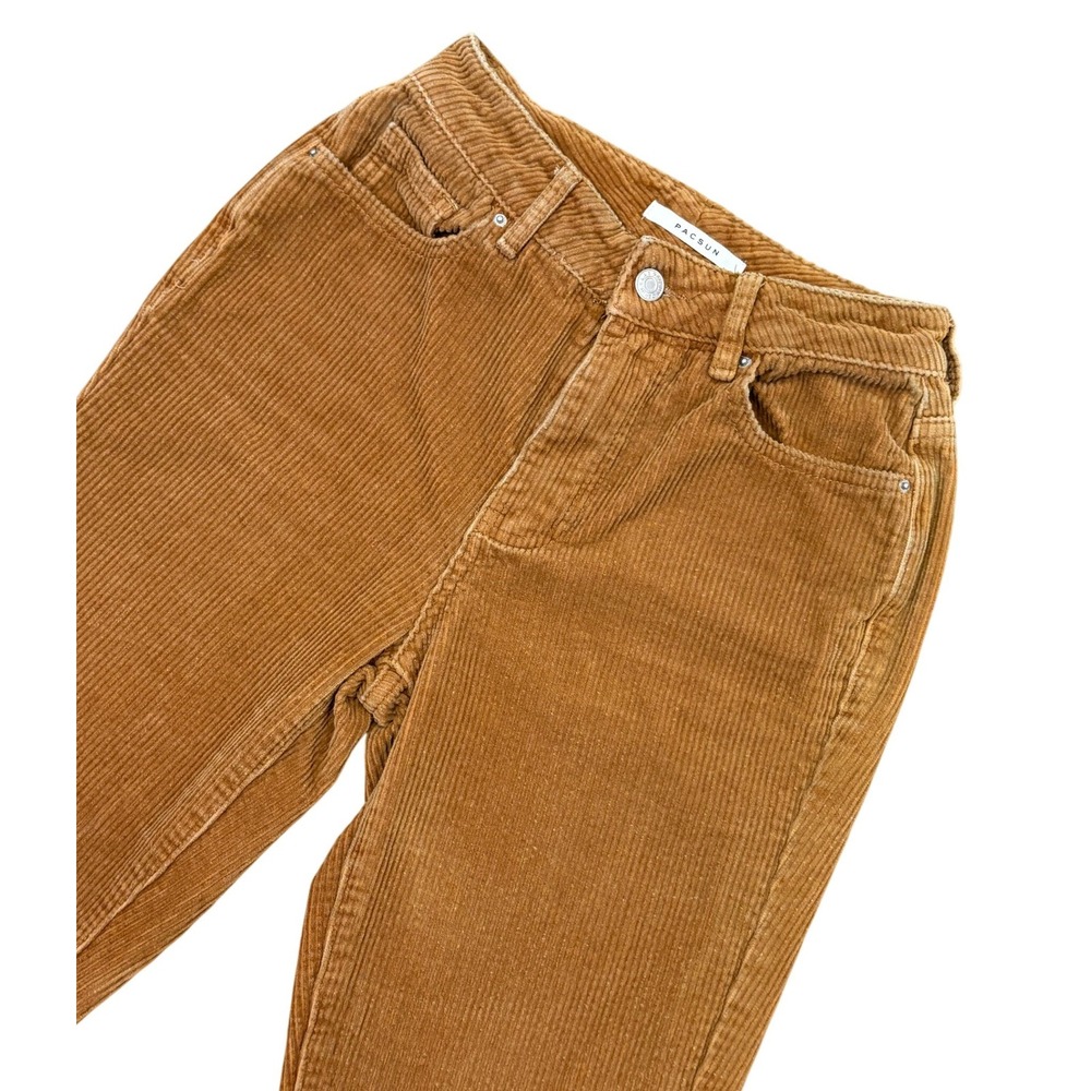 PacSun Corduroy Pants Womens 25 Size 2 Brown High Waisted Straight Leg